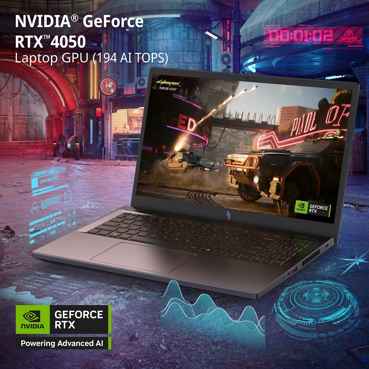acer Nitro V Gaming Laptop | Intel Core i5-13420H Processor | NVIDIA GeForce RTX 4050 Laptop GPU | 15.6" FHD IPS 165Hz Display | 8GB DDR5 | 512GB Gen 4 SSD | Wi-Fi 6 | Backlit KB | ANV15-52-586Z